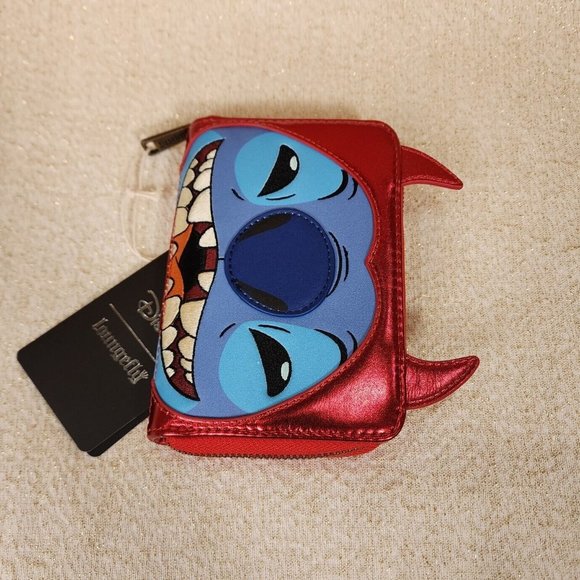 Loungefly Disney Lilo and Stitch Devil Costume Halloween Zip Around Wallet NEW - Picture 7 of 13